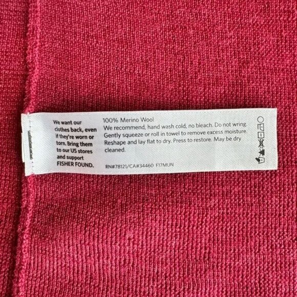 Eileen Fisher Merino Wool Open Sweater Berry Red M - Picture 3 of 3